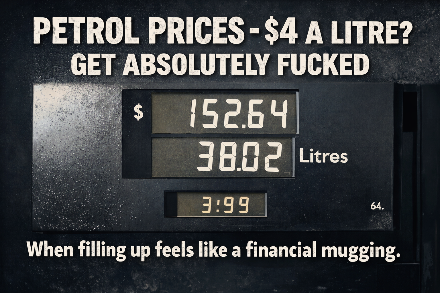 Typical petrol station moment when the pump starts taking the piss